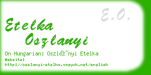 etelka oszlanyi business card